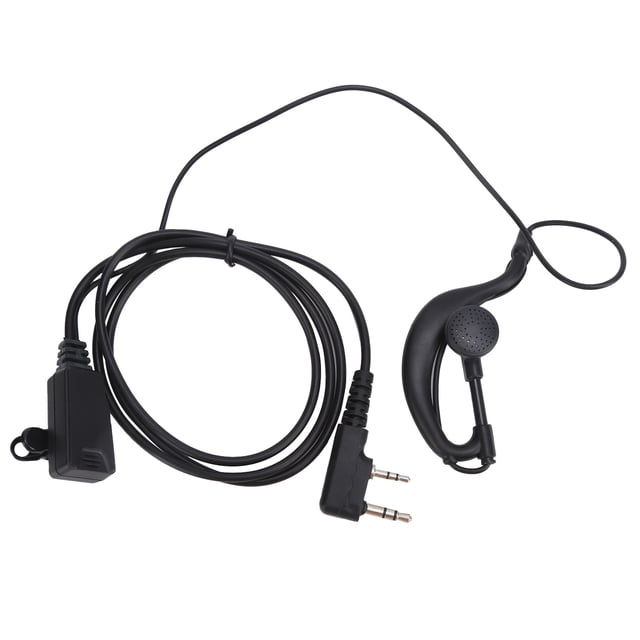 2 Way Headset, Talkies Earphone 2 Pin Universal G Shape Large PTT With Ear Plug For BF-888S UV5R
