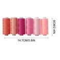 thumbnail image 3 of Dopebox Unique Sewing Thread 36 Colors Sewing Industrial Machine And Hand Stitching Cotton Sewing Thread (6 Color/pack), Decor for Garden (Pink), 3 of 3