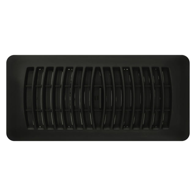 Imperial 4" x 10" Black Plastic Floor Register, Louvered, 1-pk
