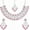 Pink, variant on Women's Indian Bollywood Stlye Wedding Silver Plated Jewelry Crystals American Diamonds Alloy Necklace Set with Earrings