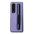 thumbnail image 4 of ELEHOLD for Samsung Galaxy Z Fold 4 Luxury Case Cloth Texture Pen Slot Shockproof Anti-Fingerprint Protective Case for Galaxy Z Fold 4,Purple, 4 of 8
