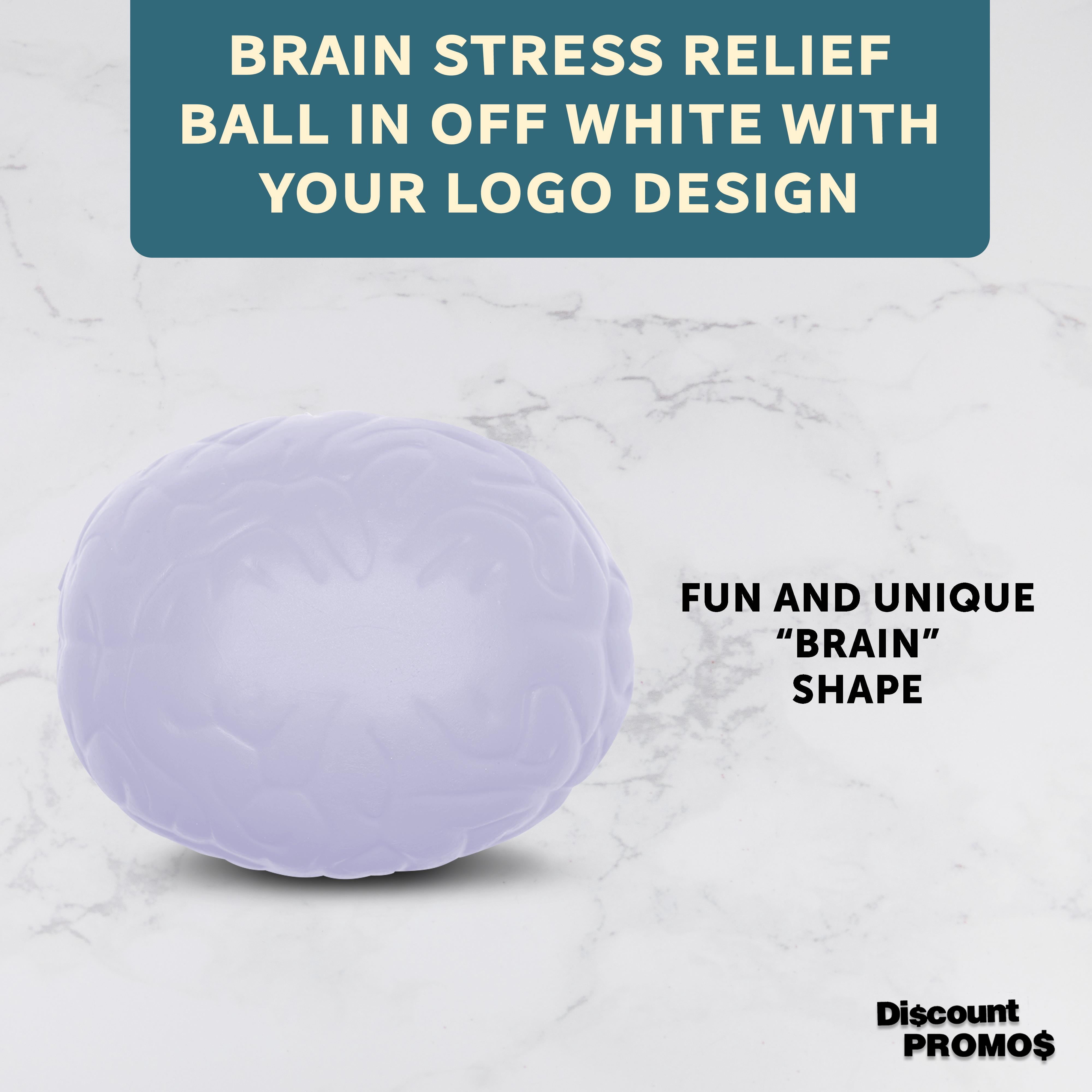Brain Stress Balls Set of 10, Bulk Pack - Anxiety Stress Relief, Perfect for Your Desk, Office or Home - Off White