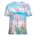 thumbnail image 5 of Vibe Blooming Tulips Women's T-Shirt Short Sleeve T Shirts Tops Tee Ladies Loose T, 5 of 6