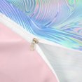 thumbnail image 4 of meiyoeat Blue Swirl Background Bedding,Iridescent Abstract Print Duvet Cover Full For Girl,Reversible,3pcs,1 Duvet Cover and 2 Pillowcases, 4 of 6