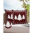thumbnail image 6 of Pack of 2 Outdoor Pillow Covers, Christmas Tree Snowflake Red and Black Plaid Waterproof Square Throw Pillowcase Cushion Decorative Pillow Covers for Couch Patio Tent, 20x20 in, 6 of 6