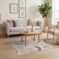 thumbnail image 2 of ODIKA 4'x6' Soft Earth Tones Multicolor Geometric Washable Area Rug Modern Abstract Shapes with Clean Lines Non-Slip, Chair-Friendly, Flatwoven for Home Office, Under Desk, 2 of 6
