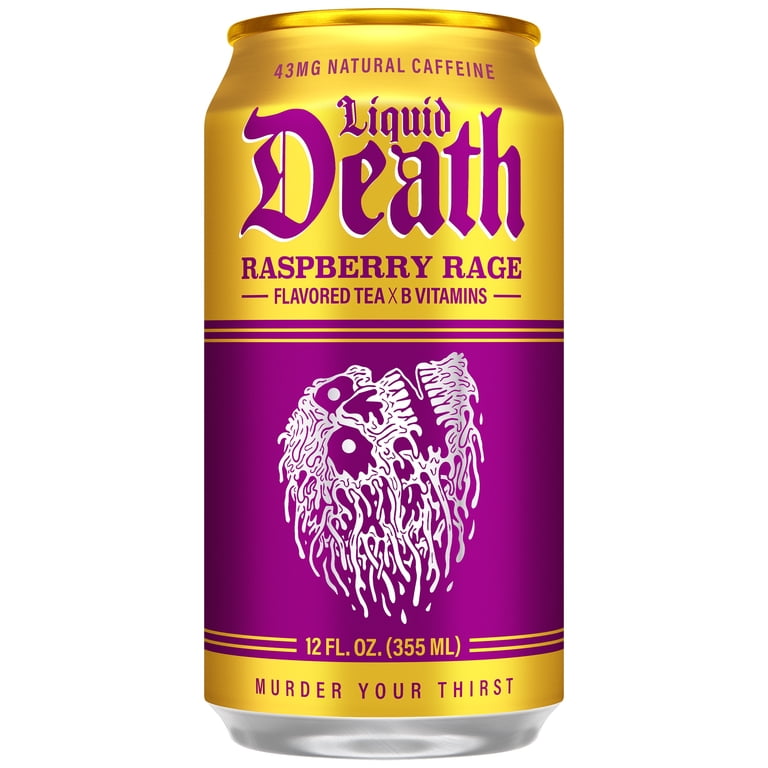 Liquid Death, Raspberry Rage Iced Tea, 6-Pack (12 fl oz Cans