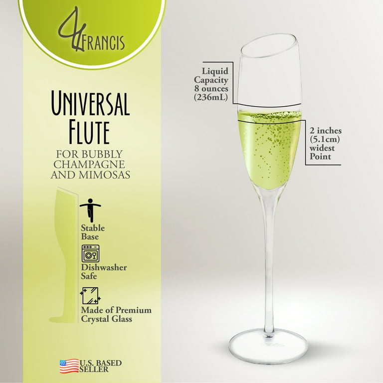 Angled Wine glasses, Slanted top, Set of 3 Premium Crystal, 19 Oz