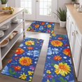 thumbnail image 2 of Pioneer Flower Floral Print Pattern Kitchen Rugs Sets Of 3,Kitchen Runner Rugs Non Skid Washable,Decorative Kitchen Floor Mats for Kitchen,Sink,Laundry,17"x30"+ 17"x47" + 17"x59", 2 of 6