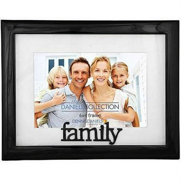 FAMILY black glazed metal white mat 6x4 7x5 frame by Dennis Daniels - 4x6