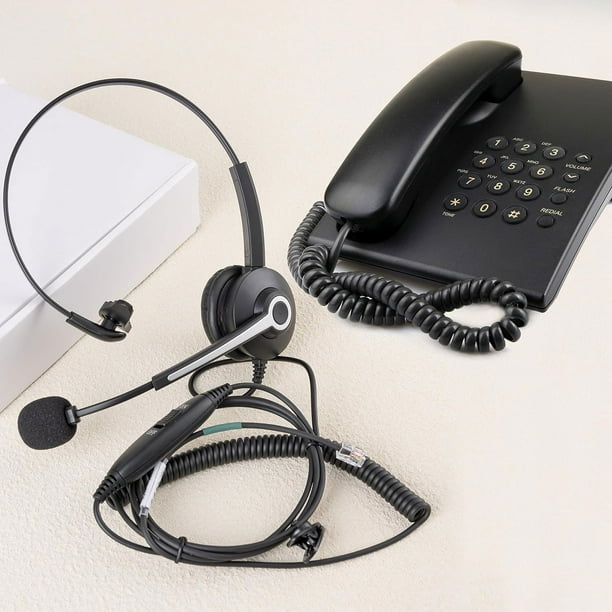 Wantek Telephone Headset With Icrophone RJ9 Corded Phone Headphones
