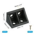 thumbnail image 2 of Uxcell Plastic Corner Braces L-Shape Bracket Right Angle Board Holder Black 0.75x0.75x1.3", 2 of 5