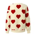 thumbnail image 5 of 2DXuixsh Chandail à Capuche pour Femmes, Chandail d'Hiver en Peluche Imprimée, Manches Longues, Col Rond, Confortable, Rouge Taille m, 5 of 5