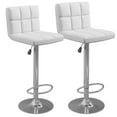 Vineego Modern Square PU Leather Swivel Adjustable Bar Stool, Set of 2