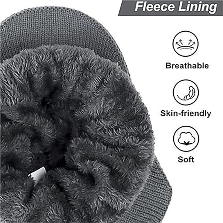 Unisex Knitted Hat with Brim and Ear Flaps, Winter Beanie  display picture 1