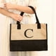 thumbnail image 1 of Bolso Bolso de compras ecológico de yute con costura de bolso de lino impermeable (C), 1 of 5