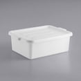 thumbnail image 2 of HOSPO White Polypropylene Food Service Storage Tub with Cover - 20" x 15" x 7" (12-Pack) | Efficient Bus and Storage Solution, 2 of 3