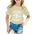 thumbnail image 1 of Hauts et T-Shirts pour Filles, Col Rond avec Lettres, Manches Courtes, Ajustement Confortable pour Usage Quotidien, Style Printemps Été pour Jeunes Filles, 1 of 3