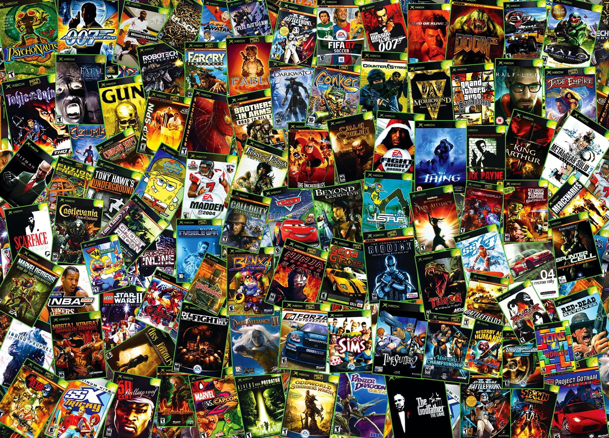Xbox Game Box Collage 1000 Piece Jigsaw Puzzle