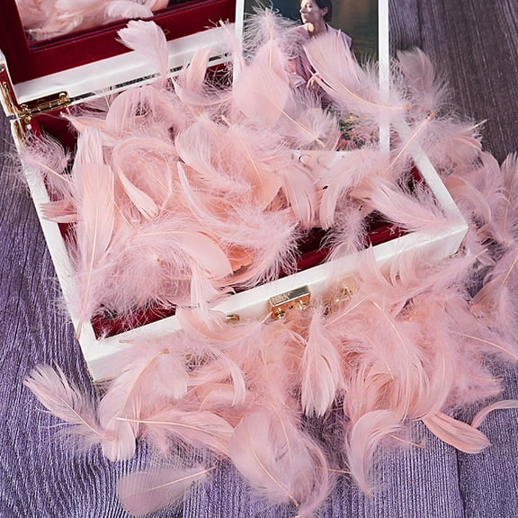 XmhyTop-A 100PCS Fake Goose Craft Feathers - Soft, Natural-Look Feathers for DIY Arts, Decor & Crafts-01 Pink