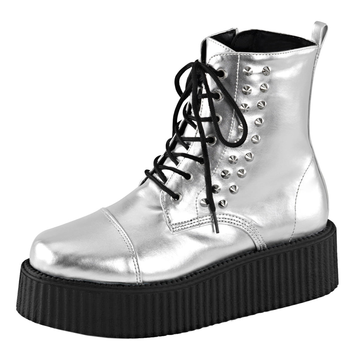 mens silver platform boots