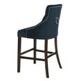 thumbnail image 3 of SAFAVIEH Eleni 30 in. H Tufted Wing Back Bar Stool with Ring, Navy Velvet, Set of 2, 3 of 14