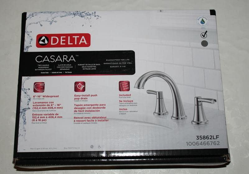 Delta Casara 8 in. Widespread Double Handle Bathroom Faucet in Polished Chrome