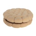 thumbnail image 1 of Cojín con forma de galleta, cojín de suelo, decoración decorativa, cojín moderno para silla marrón claro, 1 of 9