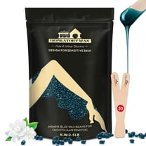 Lifestance 2.5lb/40oz Hard Wax Beads for Hair Removal Kit - Waxing Beans Large Refill with 30 Sticks for Sensitive Skin, Brazilian, Bikini, Full Body