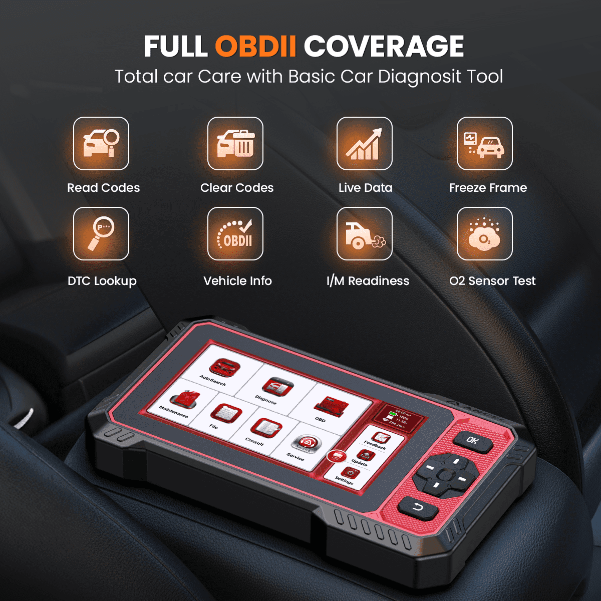 ANCEL DS400 Lite Bidirectional ABS SRS Car OBD2 Scanner Diagnostic Tool Oil EPB with BM310 12V Battery Tester