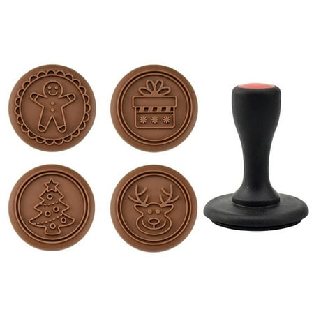 

1 Set Christmas Theme Cookie Stamp Mould DIY Fondant Embosser Molds 3D Biscuit Mold Cookie Cutter Baking Mould BROWN