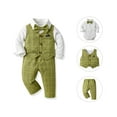 thumbnail image 2 of Gerichy Toddler Baby Boy Clothes Fall Winter Outfit, Boys Long Sleeve Shirt Romper Bodysuit Pants Coat With Tie 4pcs Child Kids Gentleman Outfits, 2 of 9