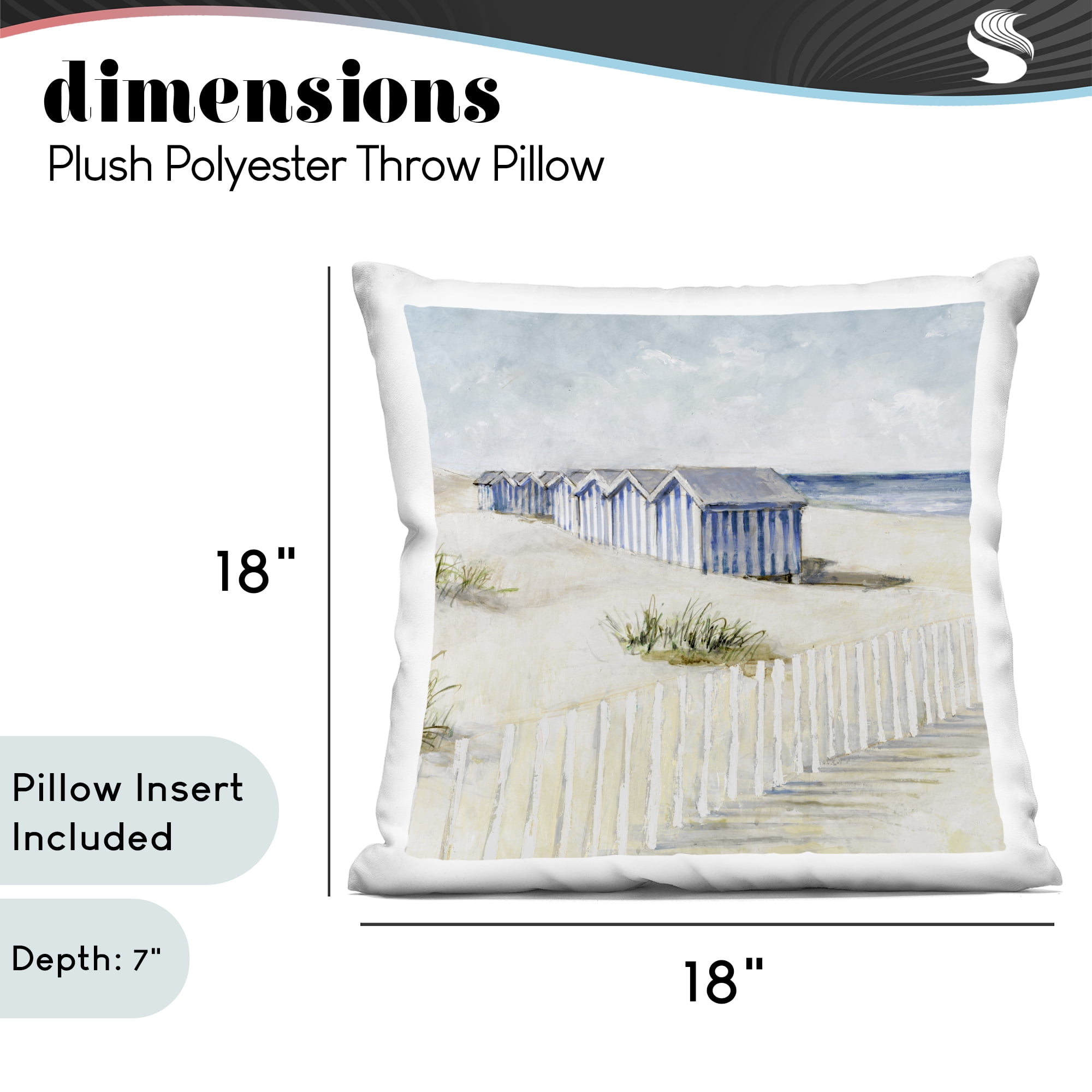 Stupell Industries Vintage Coastline Nautical Shacks Decorative Printed Throw Pillow, design by Lorenzo Collective
