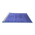 thumbnail image 2 of Ahgly Company Machine Washable Indoor Round Oriental Blue Industrial Area Rugs, 4' Round, 2 of 4