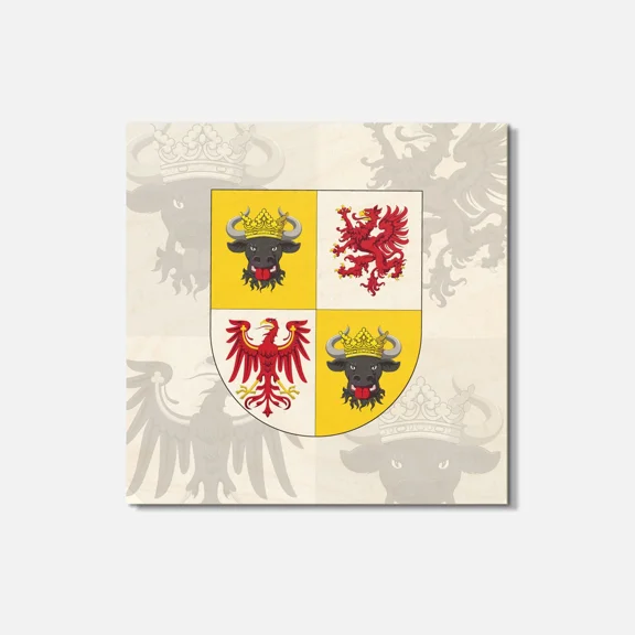 Mecklenburg-Vorpommern Coat Of Arms Germany 4'' X 4'' Square Wooden Coaster