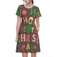 thumbnail image 1 of Disketp Ho Ho Ho Merry Christmas para Vestido de Manga Corta para Mujeres, Vestidos de Verano para Mujeres, Casual y Holgado para la Playa, 1 of 6