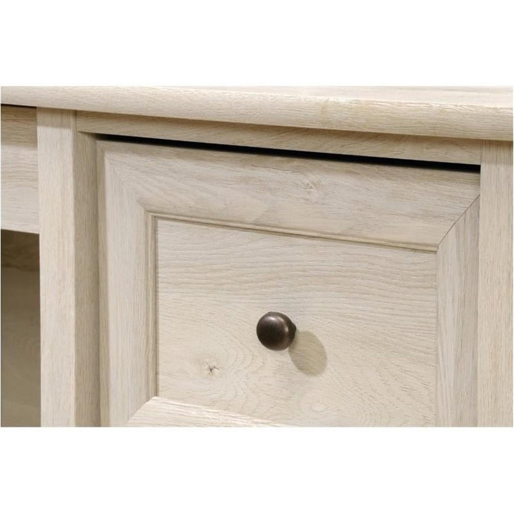 Pemberly Row Engineered Wood 4-Drawers Office Executive Desk in Chalked Chestnut