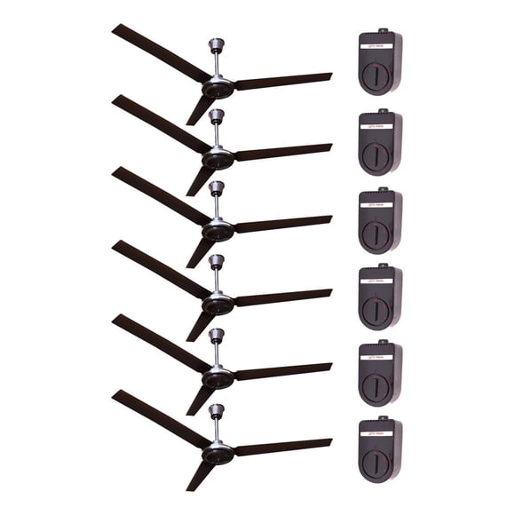 6pzs Ventilador Industrial Techo Chocolate 65w 56puLG Myvent