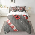 thumbnail image 2 of Castle Fairy Adults Boys Girls Sport Racing Car Bedding Comforter Set 7 Pieces,Grey Red Full Bedding Set Lightweight,Speed Race Fitted Sheet Flat Sheet,Ultra Soft Home Decor,Reversible, 2 of 8