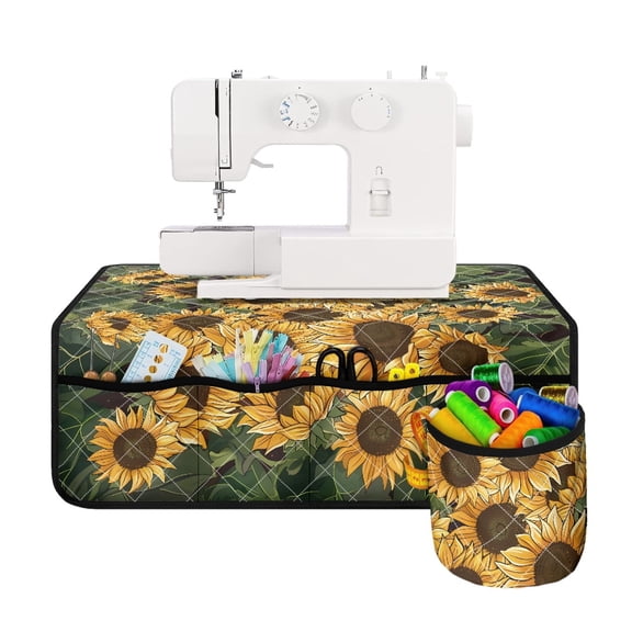 HELLHERO Sewing Machine Pad Sunflower Pattern Beautiful & Practical Fusion Lightweight Non-Slip to Keep Sewing Accessories, Fall