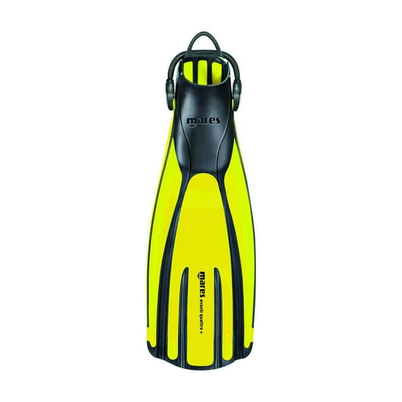 Mares Avanti Quattro Plus Open Heel Bungee Strap Fin (Yellow, X-Small)