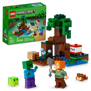 LEGO Minecraft The Swamp Adventure Set 21240, Creative Toy with Crafting Table, Mangrove Tree and Alex Figure, Great Stocking Stuffer for Kids