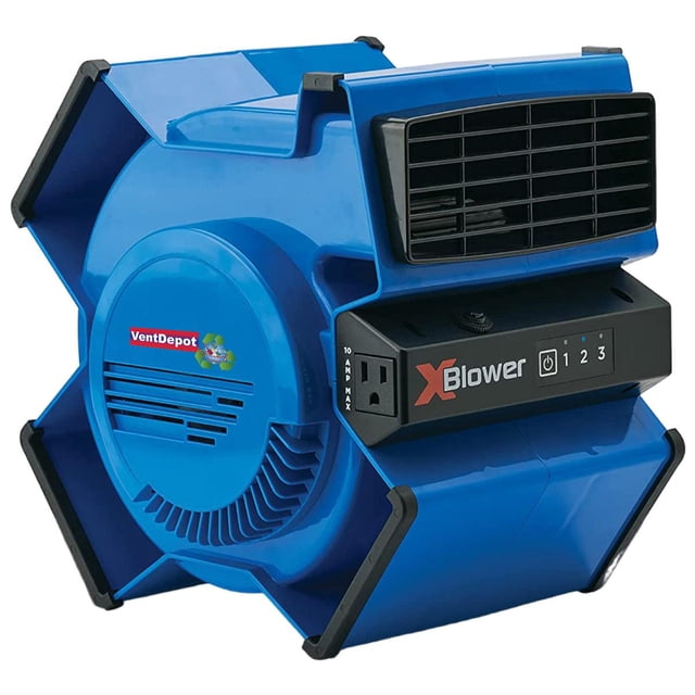 Soplador de piso 3 velocidades XBlow 1Pza 628 m³/hr 400CFM 110V/1F/60Hz 3 Velocidades Plástico Multiposición. VentDepot MXWBS-001