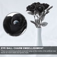 thumbnail image 5 of Gustave 5Pcs Artificial Rose Flowers with Eyeball Fake Flower Bouquet Faux Black Silk Roses Halloween Flower Bundles for Home Party Wedding Decor, 5 of 9