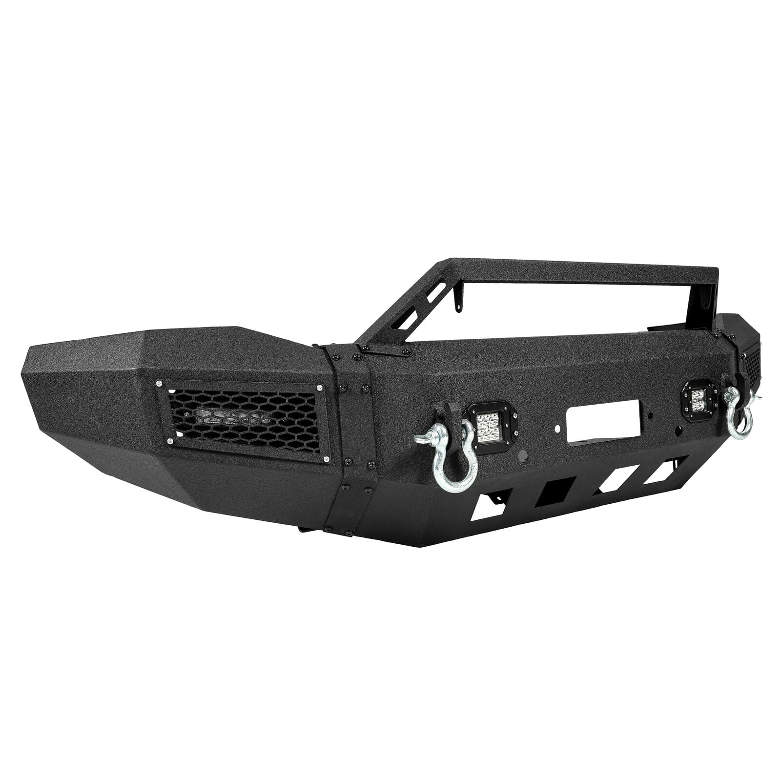 KOJEM Front Bumper Assembly, Fit for 2019-2021 Dodge Ram 1500, with LED Lights Steel Black 2 Packages！！！