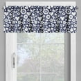 thumbnail image 4 of Ambesonne Navy Valance & Curtain, Heart Butterflies Leafs, 55"x45", Navy Blue and White, 4 of 7