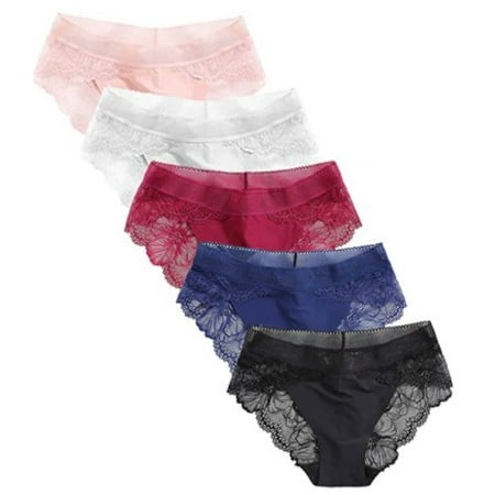 

Women s Underwear Lace Bikini Panties Silky Comfy Lace Briefs Pack of 5