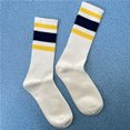 thumbnail image 4 of New Women Men Striped Socks Soft Breathable Crew Socks Casual Slouch Athletic Matching Socks, 4 of 4