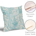thumbnail image 3 of Aqua Turquoise Leaf Plant Pillow Covers 18X18 Inch Herbs Botanical Fern Vintage Leaves Floral Decorative Pillow Cases Set of 2 Throw Pillows Farmhouse Home Decor for Sofa Couch Cushion Outdoor, 3 of 6