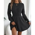 thumbnail image 3 of Cogild Cable Knitted Sweaters for Womens Dress with Long Sleeves Crew Neck Tunic Dress Sweaters Versatile Fit Classic Design for Casual Outfits, 3 of 7